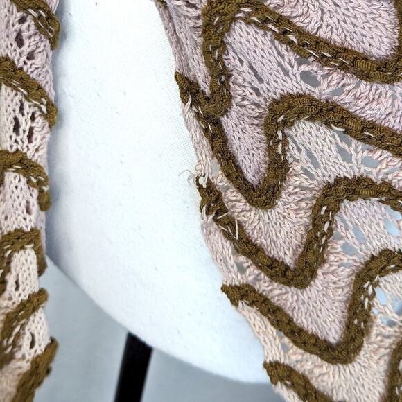 Anthropologie Tie Front Open Back Wrap Sweater Cardigan Festival Retro 70s XS/S - Picture 5 of 10